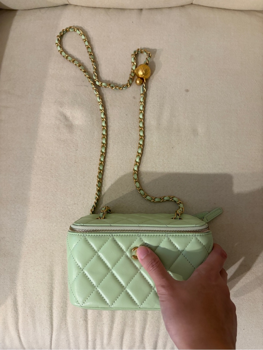 Mint Quilted Chain Shoulder Bag - Unbranded